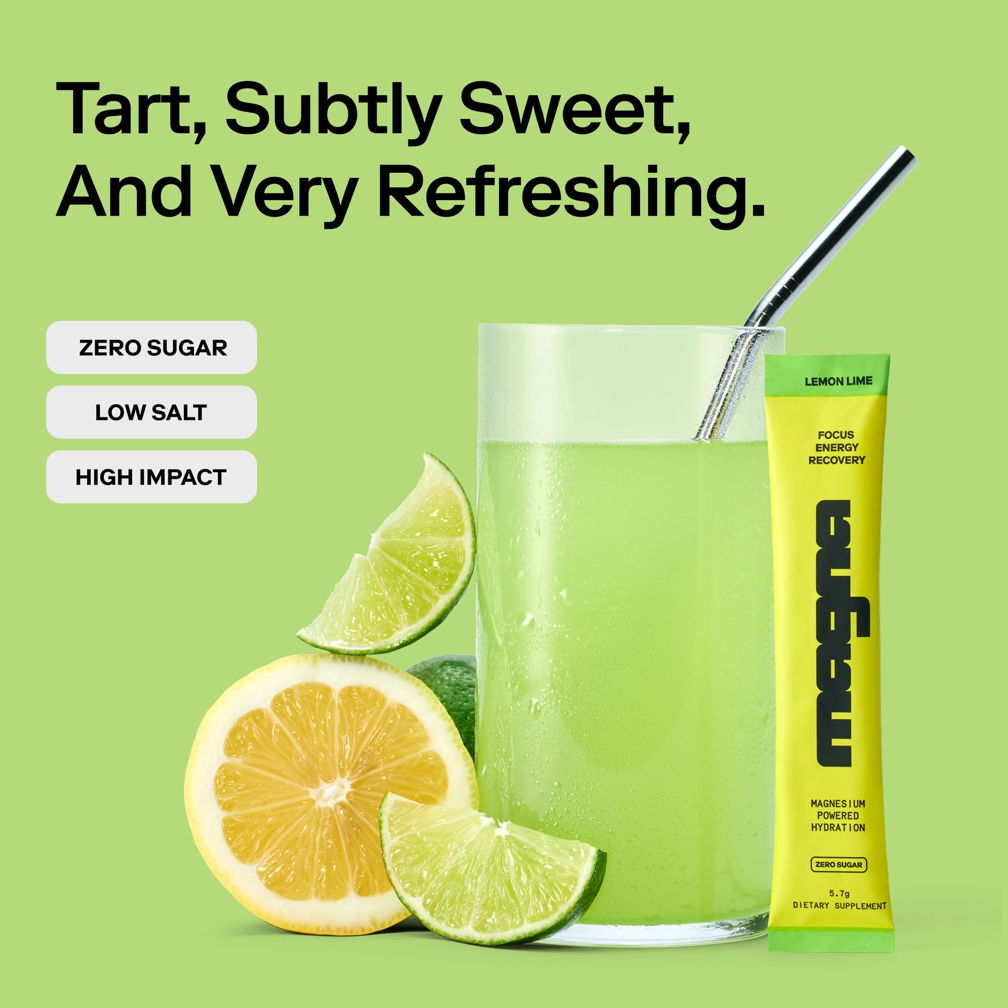 MAGNA Electrolytes powder pours into glass for quick, refreshing hydration.