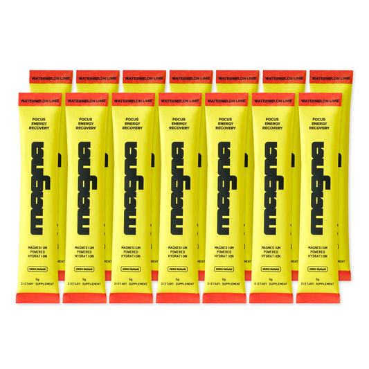 Magna Electrolytes powder scoop dissolves quickly for on-the-go hydration.