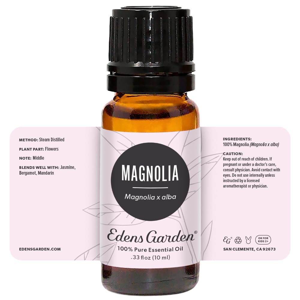 Relaxing Magnolia oil ritual for self-care routines in a cozy space.