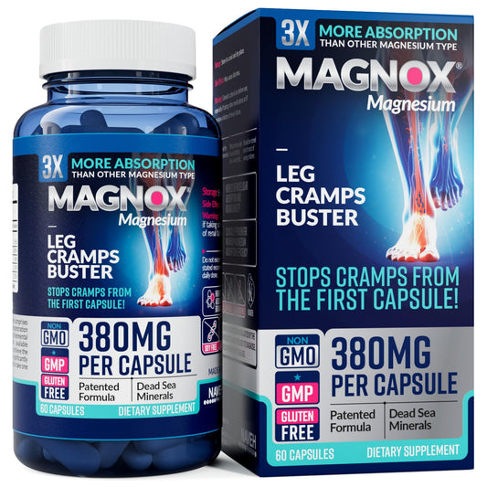 Magnox Buster bottle front view showing 60 capsules for restful nights