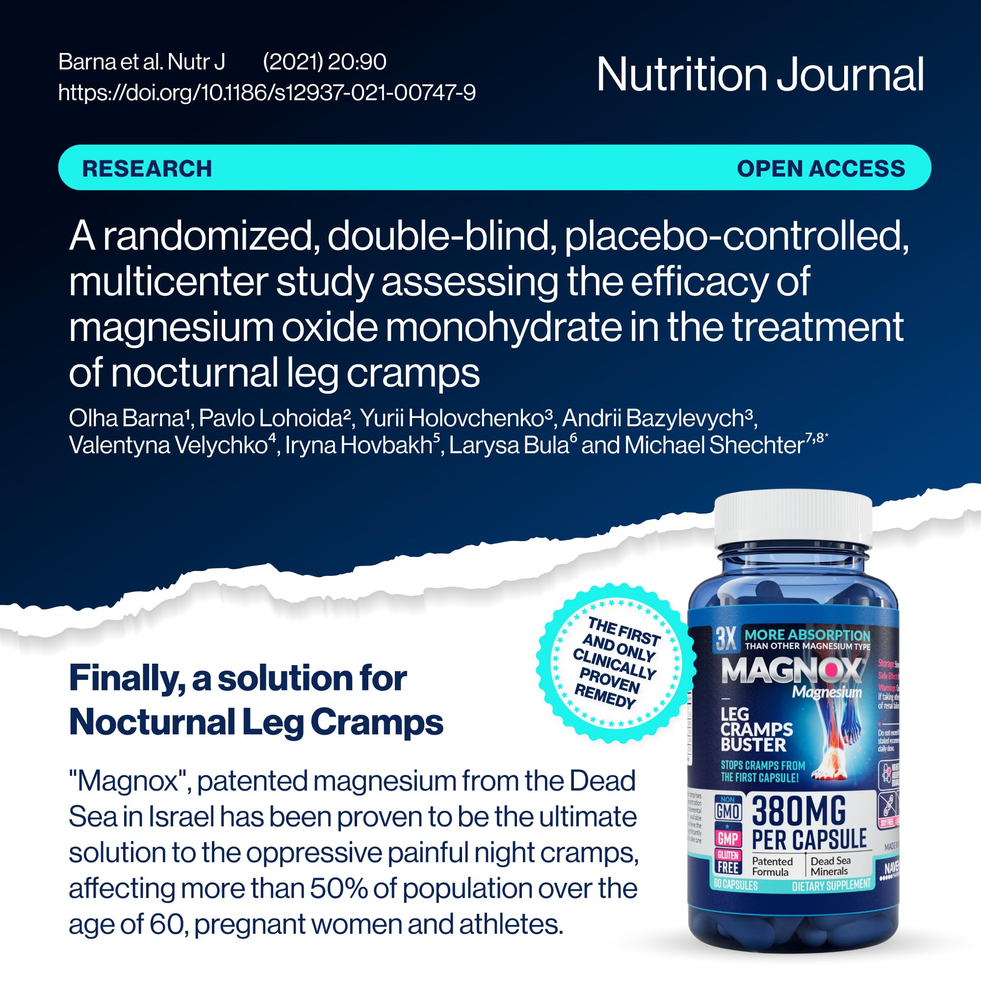 Magnox Buster ingredients label with magnesium, vitamins E and B