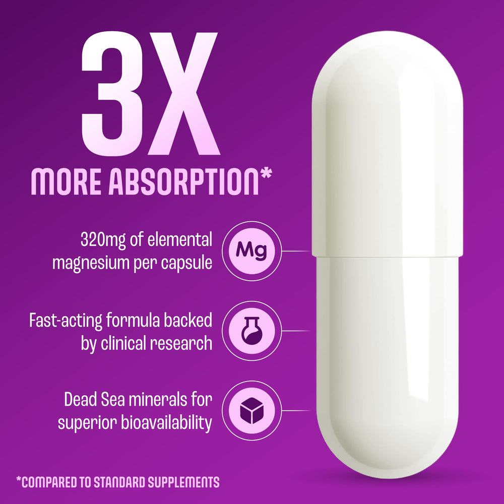 MAGNOX Lady bottle beside a glass of water promotes restful evenings.