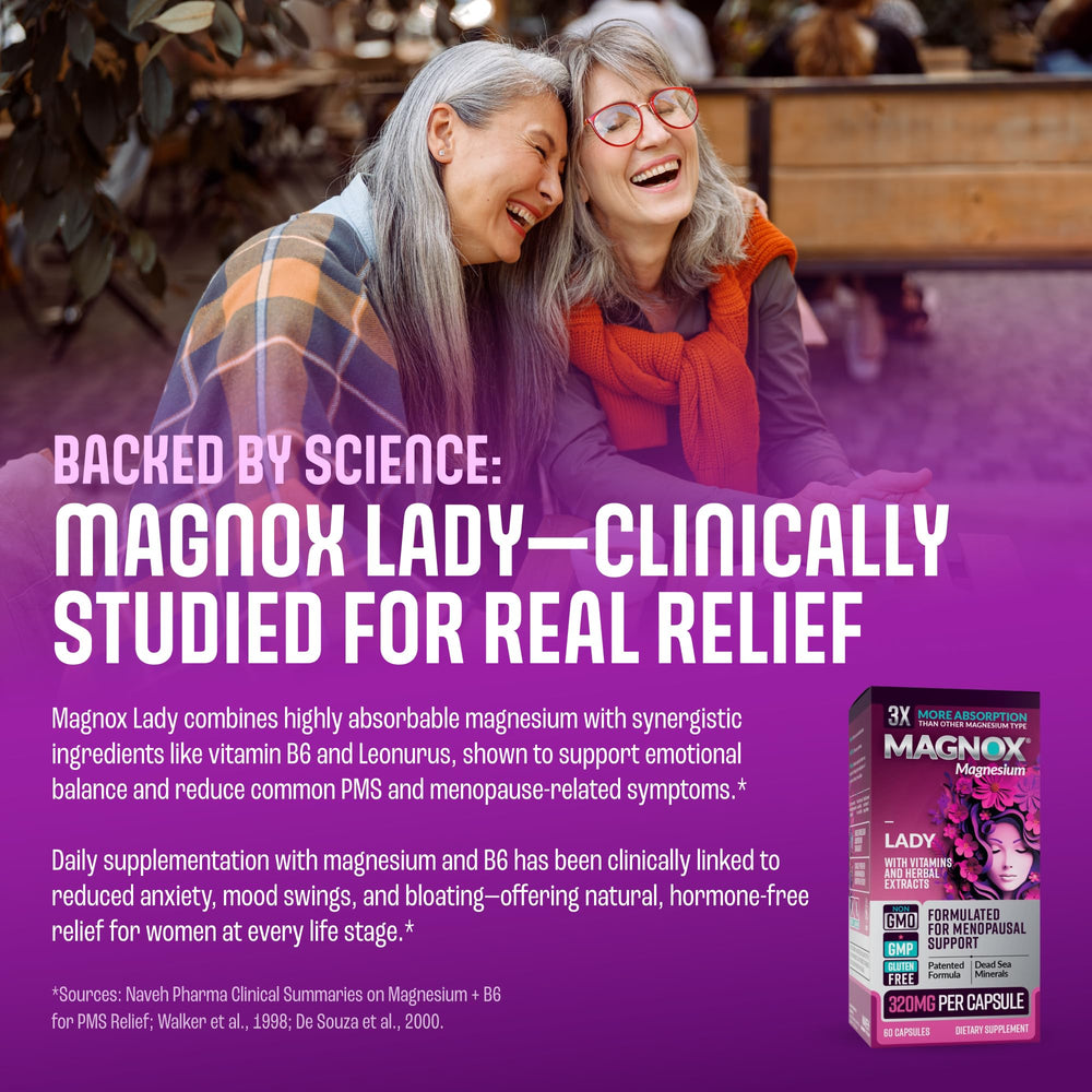 MAGNOX Lady vegan menopause supplement without hormones or gluten.