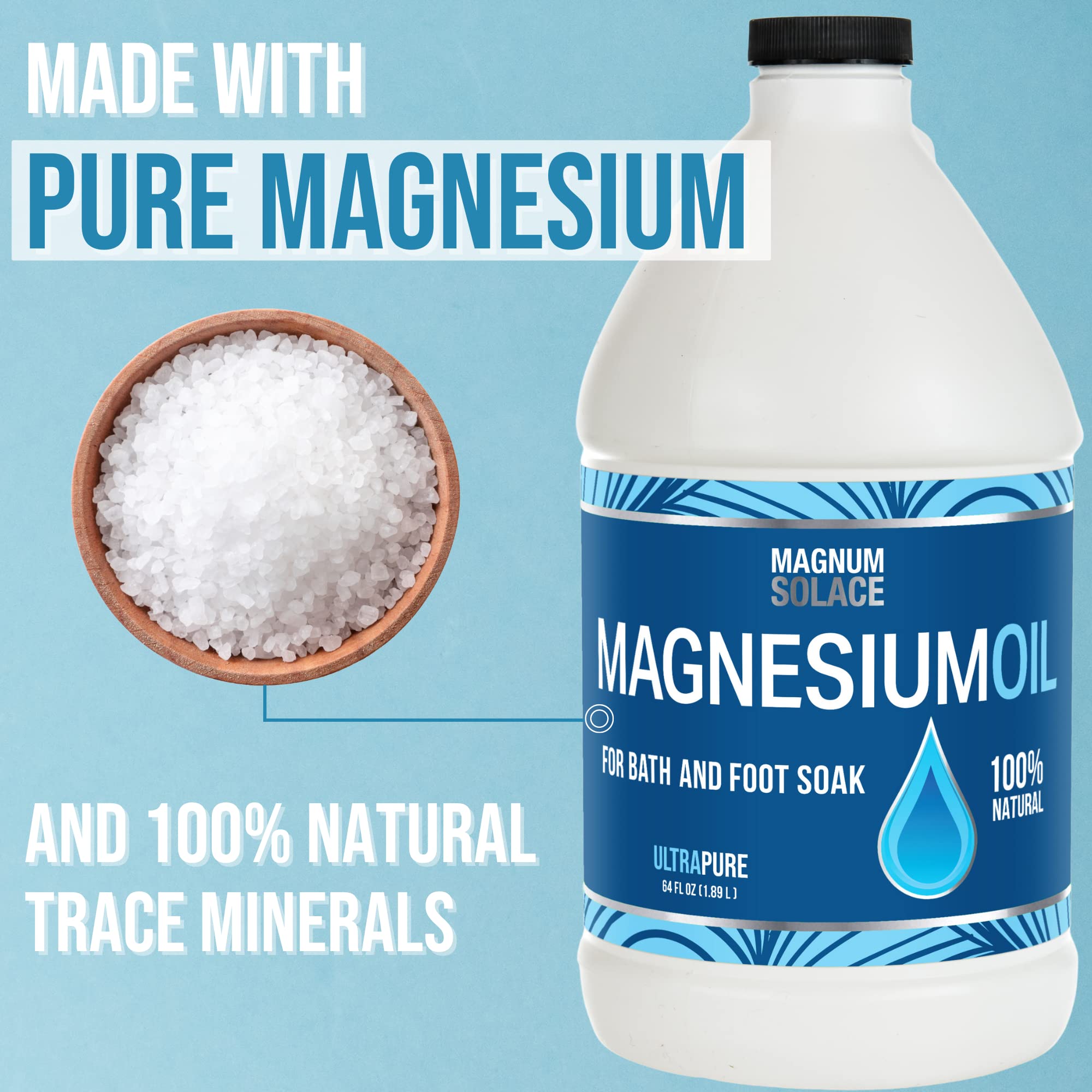 Magnum Solace magnesium bath flakes refill for soaking