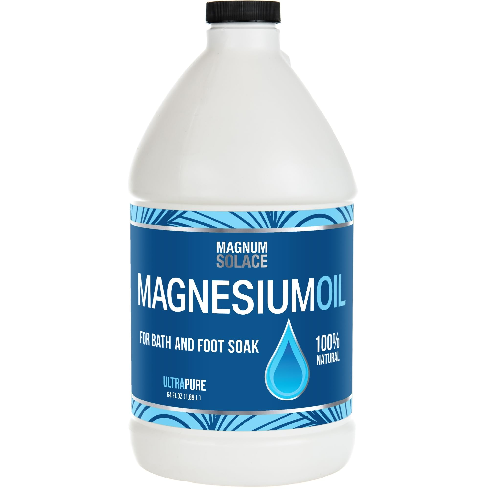 Magnum Solace Pure Magnesium Oil 64oz bottle for bulk refills and easy use