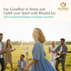 Maharishi Ayurveda Blissful Joy in use, daily capsules for balanced mood