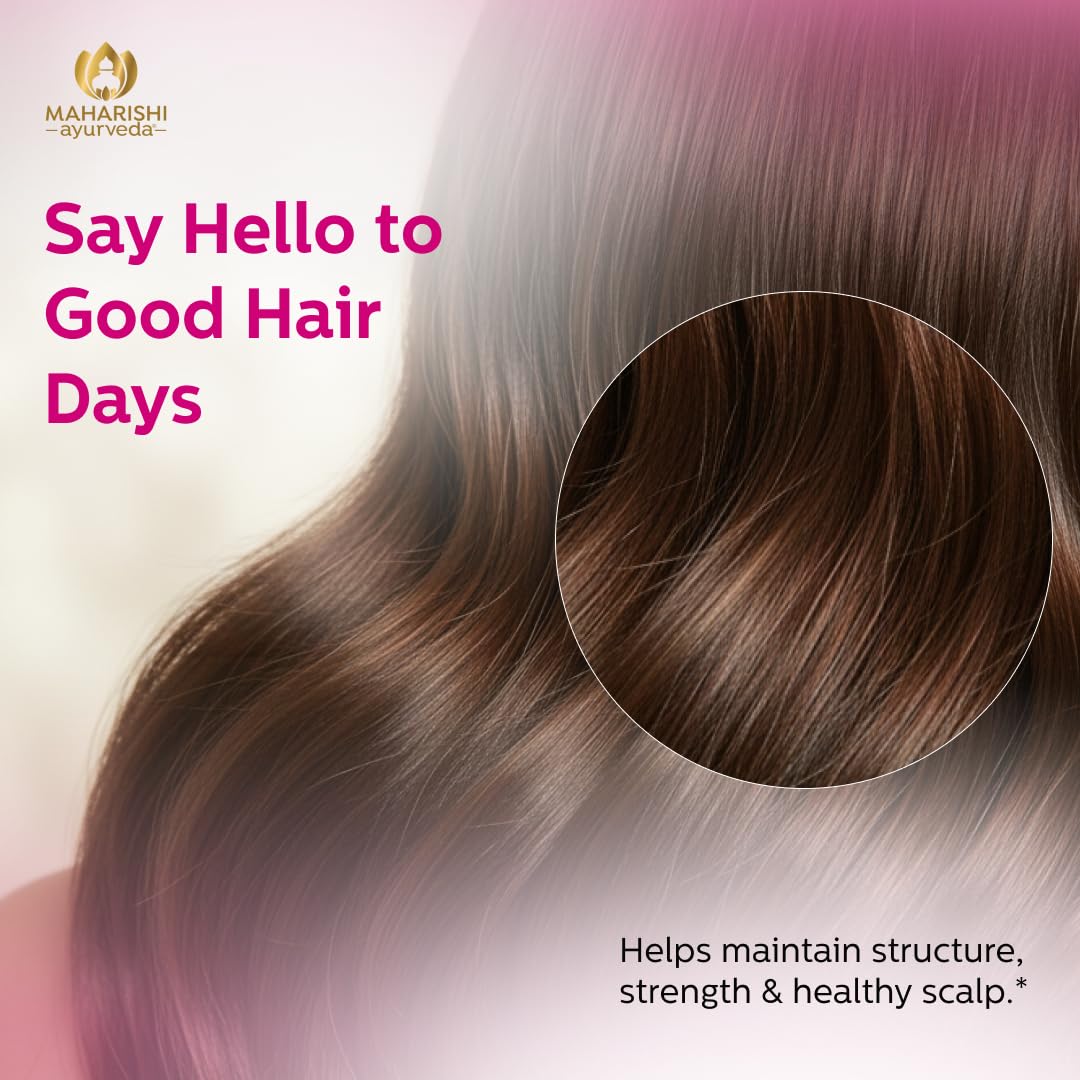 Maharishi Ayurveda Healthy Hair & Nails tablets close-up for daily nourishment of nails.