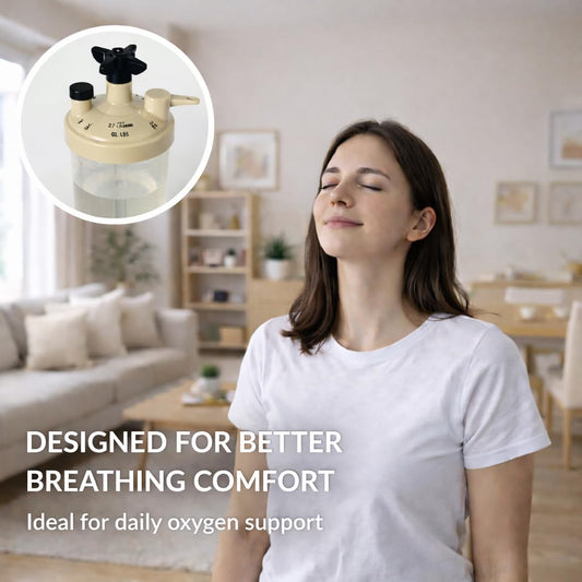 Main Clinic Supply humidifier bottle with clear water level window for easy refill monitoring