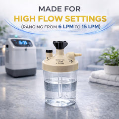 Main Clinic Supply universal connection humidifier bottle compatible with many concentrators