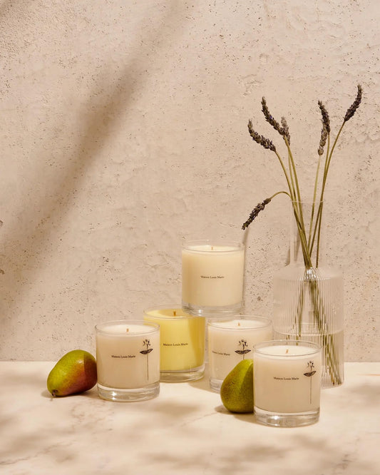 Maison Louis Marie Antidris Jasmine Candle jar-side showcases in-room ambiance with a gentle floral profile.
