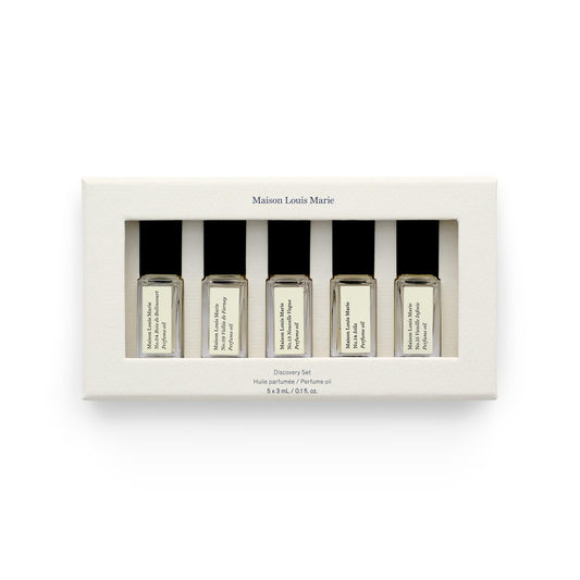 Maison Louis Marie discovery set Bois de Balincourt bottle close-up for daily scent