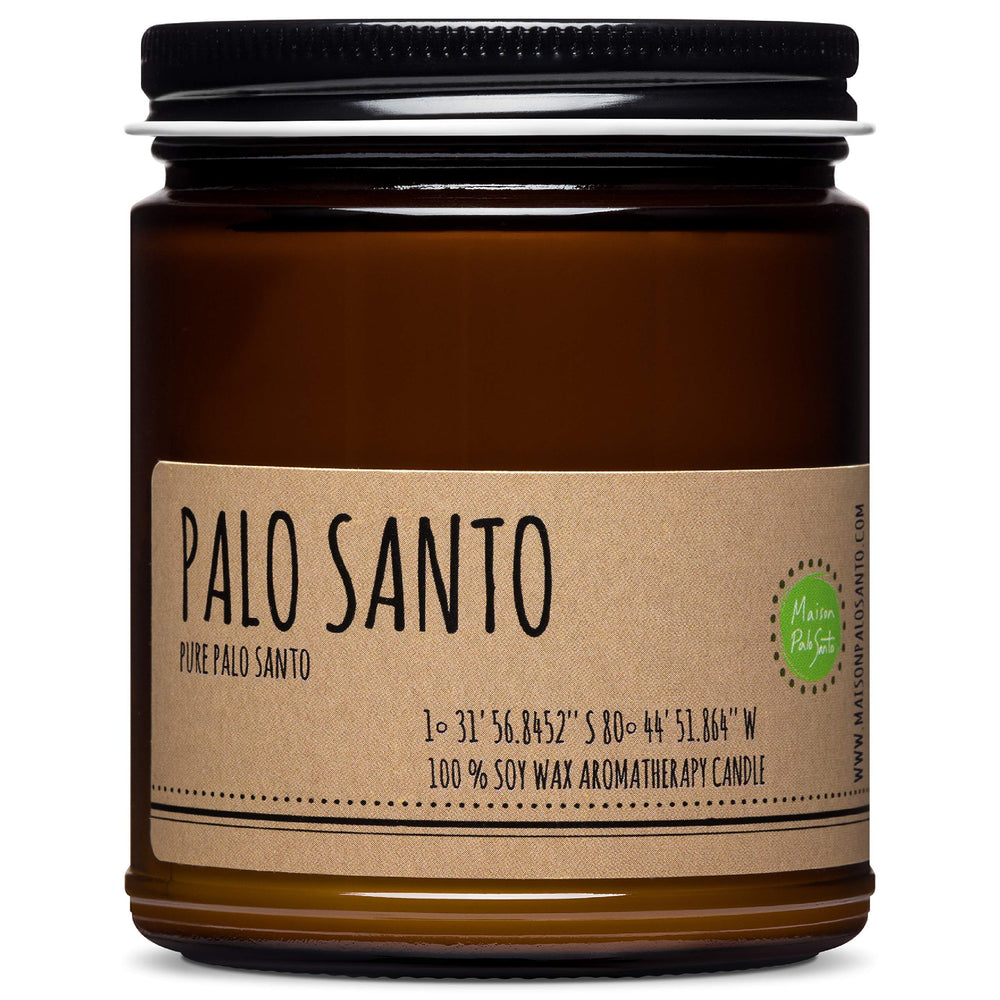 Maison Palo Santo 9oz candle with a warm aroma for home rituals