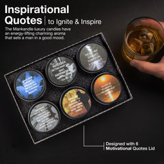 Majestic Zen masculine candles for men’s room decor and focus.