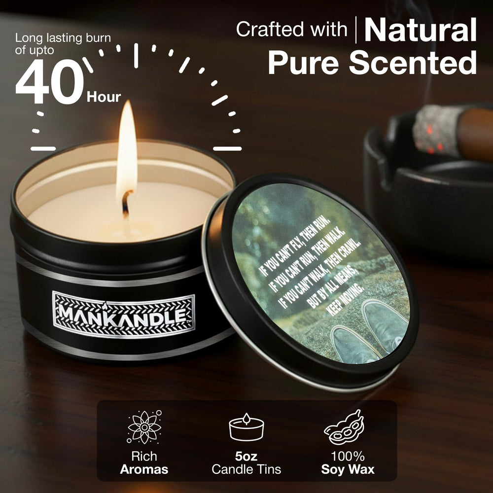 Majestic Zen soy wax candle burning for 30-40 hours with clean burn