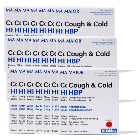 MAJOR Cough and Cold support tablets pack front for quick symptom relief.