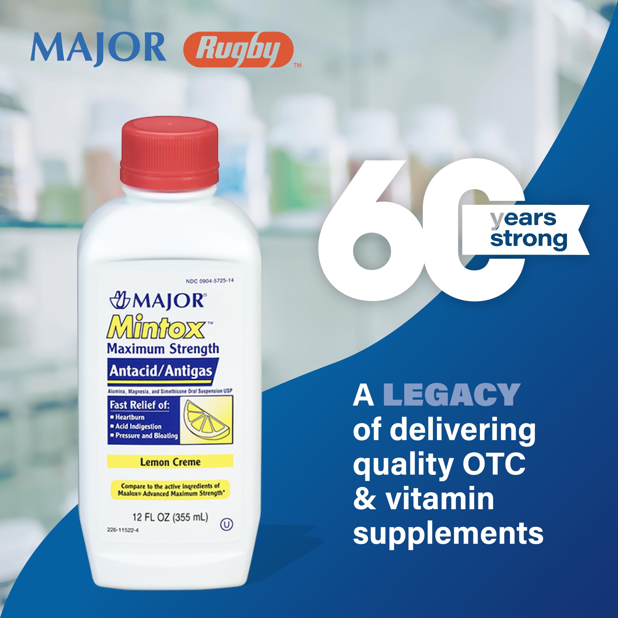 MAJOR Mintox Lemon Creme flavor label showcases citrus scent and taste.