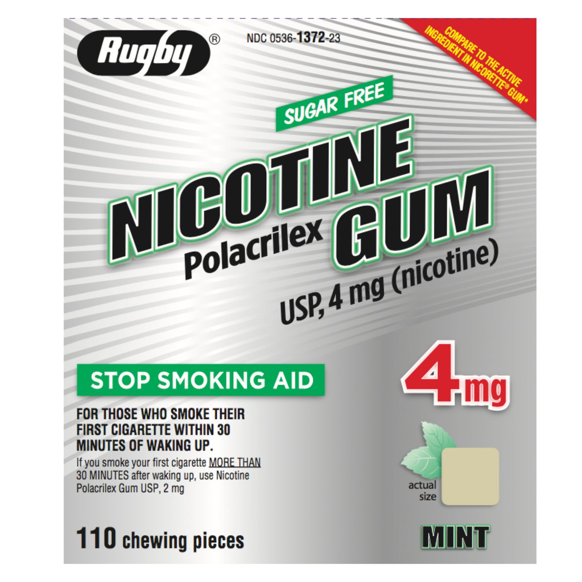 MAJOR Nicotine Gum Rugby Mint 110-count pack to curb cravings on the go.
