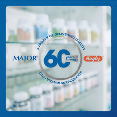 Major Oyster Shell Calcium nutrition label emphasizes calcium content and sodium level.