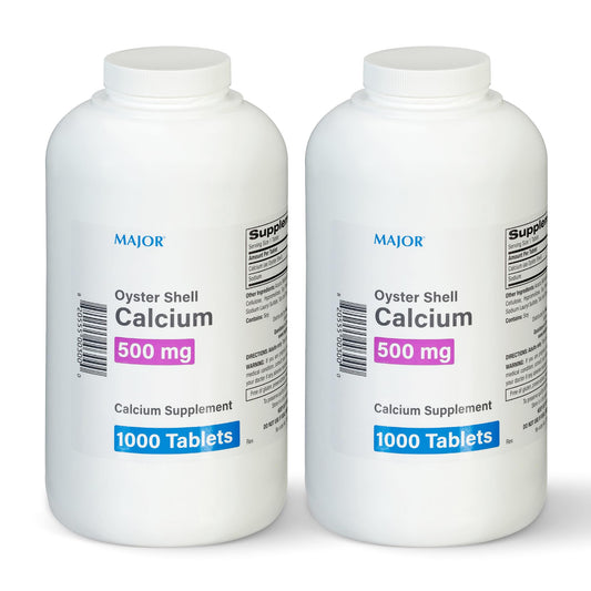 MAJOR Oyster Shell Calcium bottle front showing 1000 tablets for daily bone support