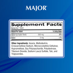 MAJOR Oyster Shell Calcium packaging image showing clear labeling and accessibility