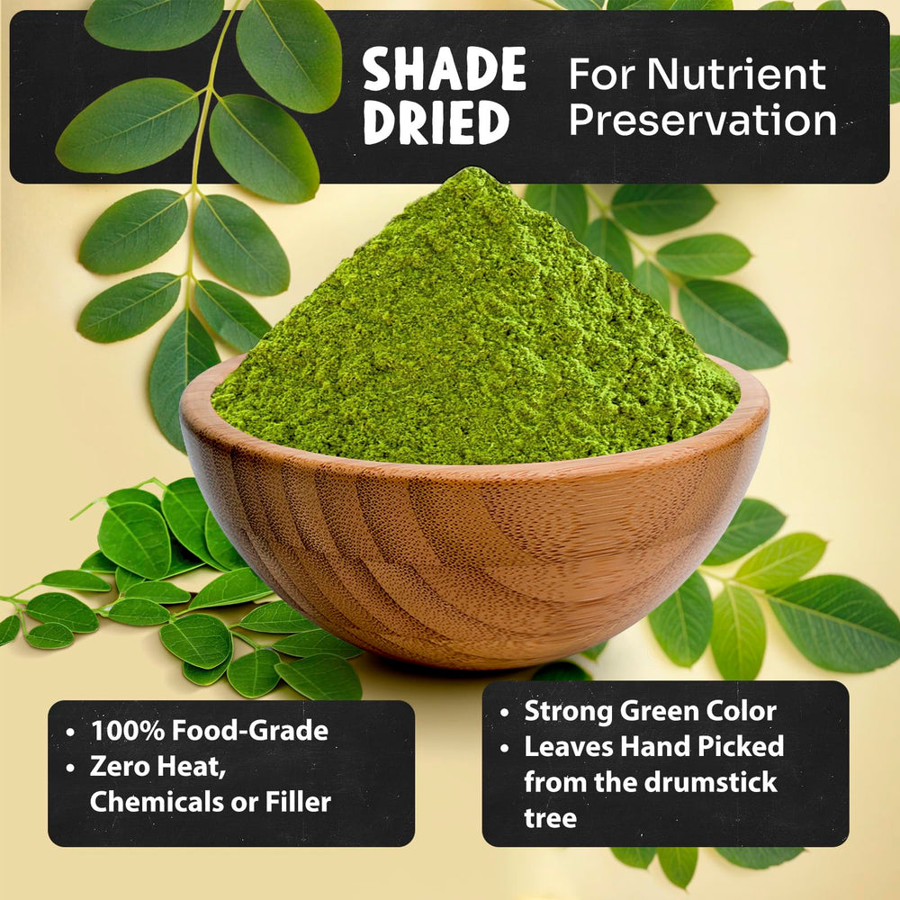 Smoothie blend with MAJU Moringa Powder displays vibrant color and nutrition boost