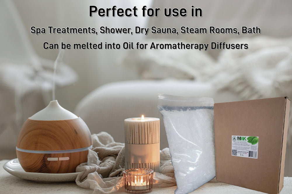 MAK Menthol Crystals blends pair well with basil and eucalyptus in diffusers.