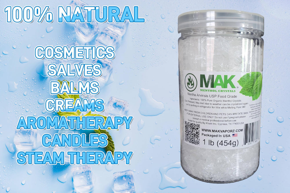 Mak Menthol Crystals dissolving in water to release scent