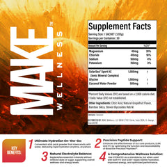 Make Wellness HYDRATED daily serving showing a handy scoop for easy use.