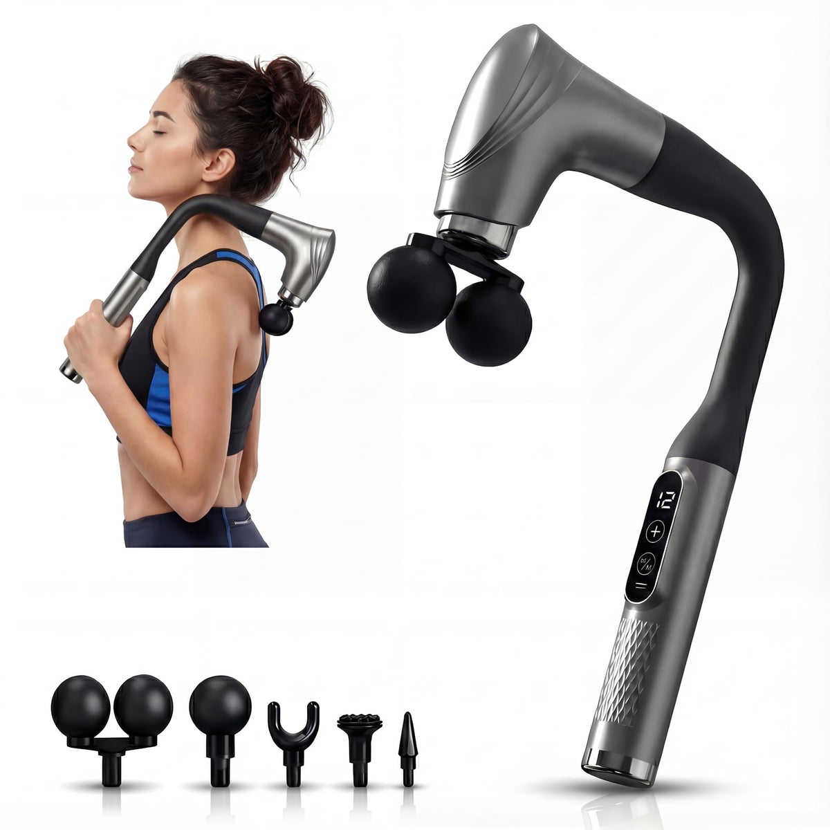 Makecatch long-handle back massage gun reaches hard-to-reach muscles