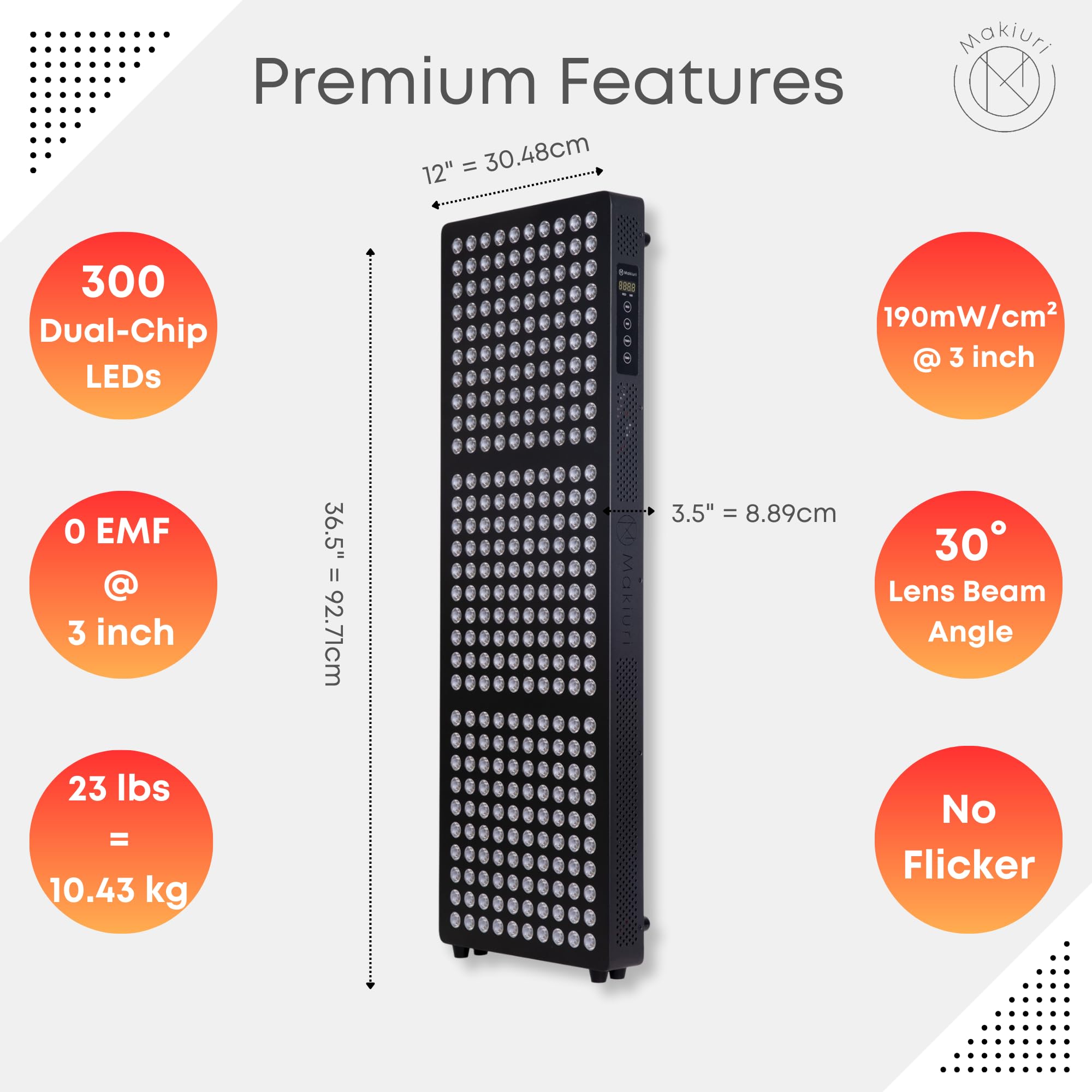 Makiuri Neptune 300-LED panel side view highlights compact design for easy setup