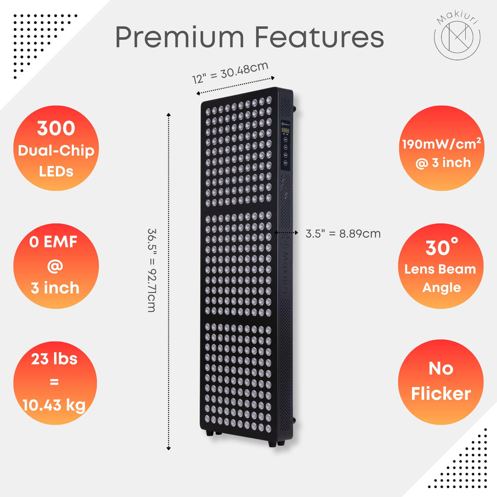 Makiuri Neptune 300-LED panel side view highlights compact design for easy setup