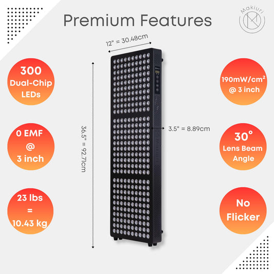 Makiuri Neptune 300-LED panel side view highlights compact design for easy setup