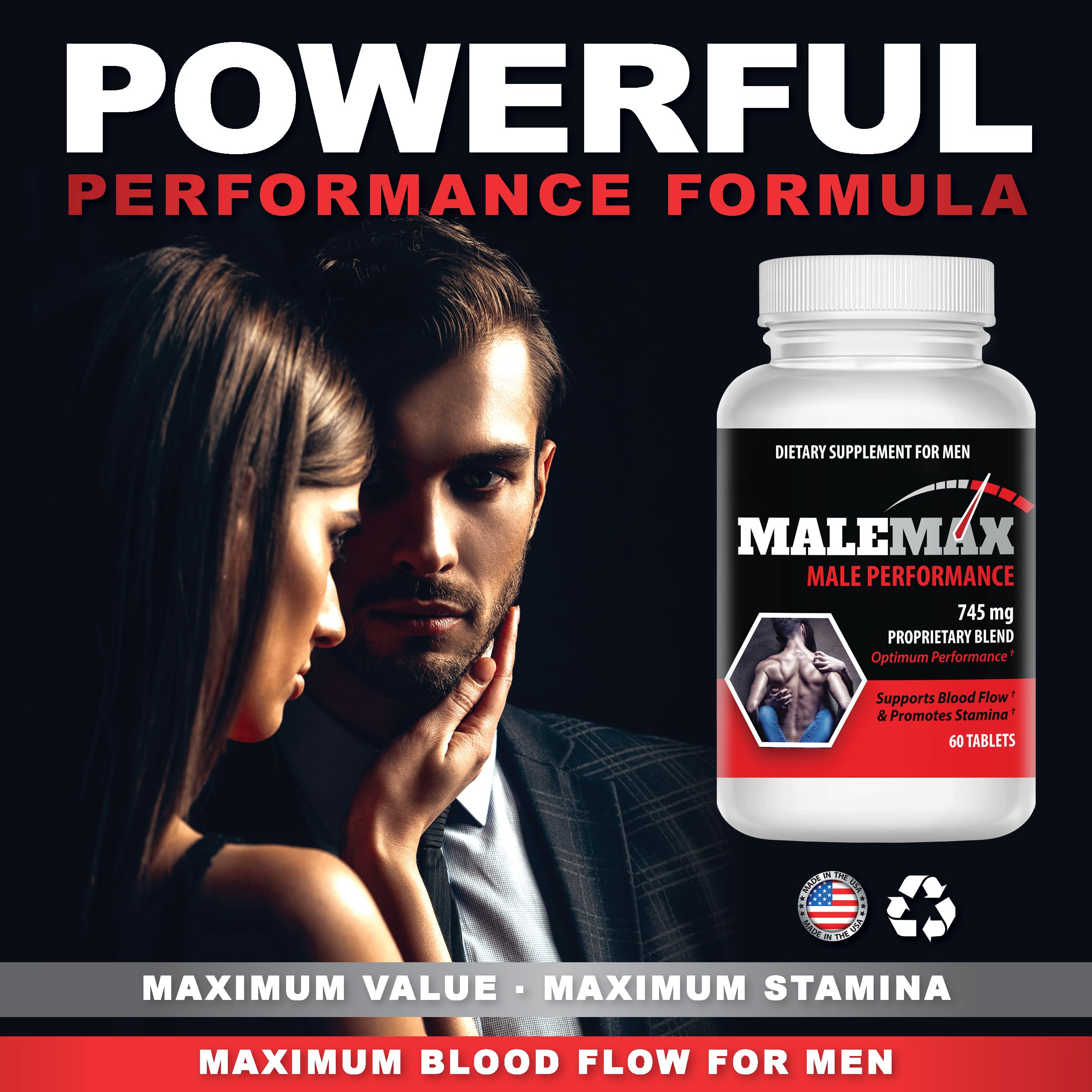MaleMax packaging flatlay with box and bottle for convenient routine