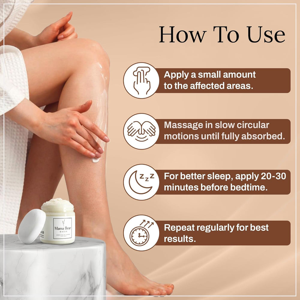 Mama Bear Oasis lavender scent cream pump highlighting calming aroma for relaxing routines