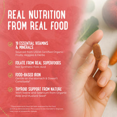 Mama Natural Organic Women's Multivitamin bottle cap view emphasizes clean label.