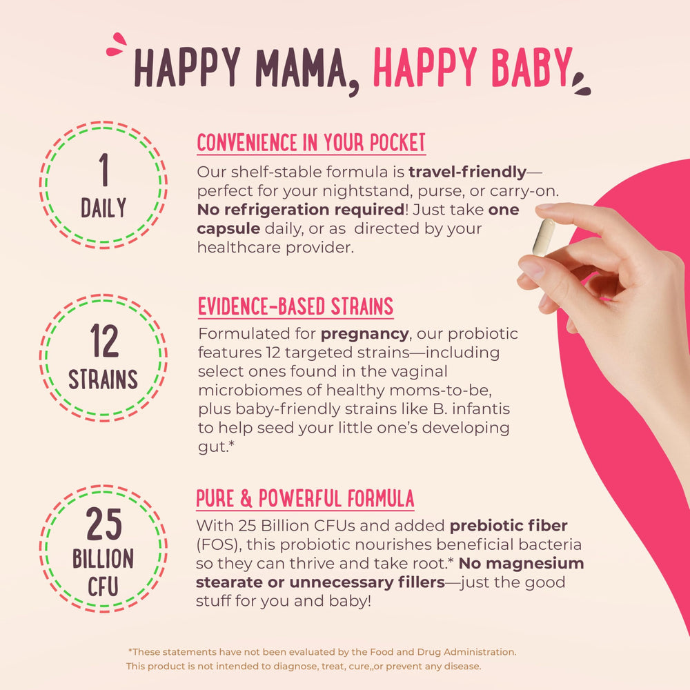 Mama Natural Prenatal label highlighting clean, GMO-free ingredients