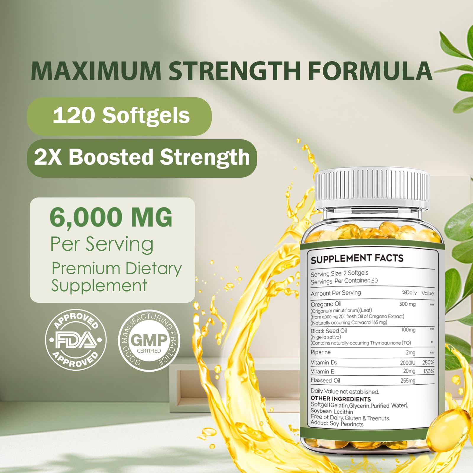 Mamanana oregano oil capsules being poured for easy daily use.