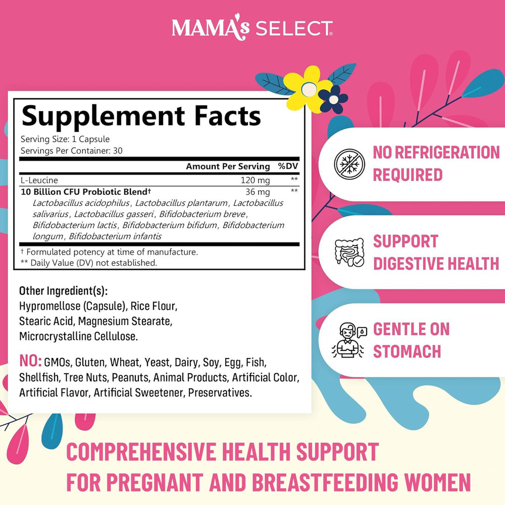 Mama's Select packaging close-up showcasing vegan, gluten-free formula for expectant moms.