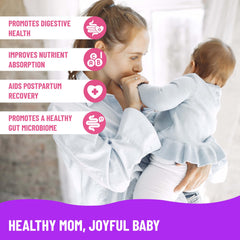 Mama's Select packaging in a cozy setting suggests postpartum recovery support.