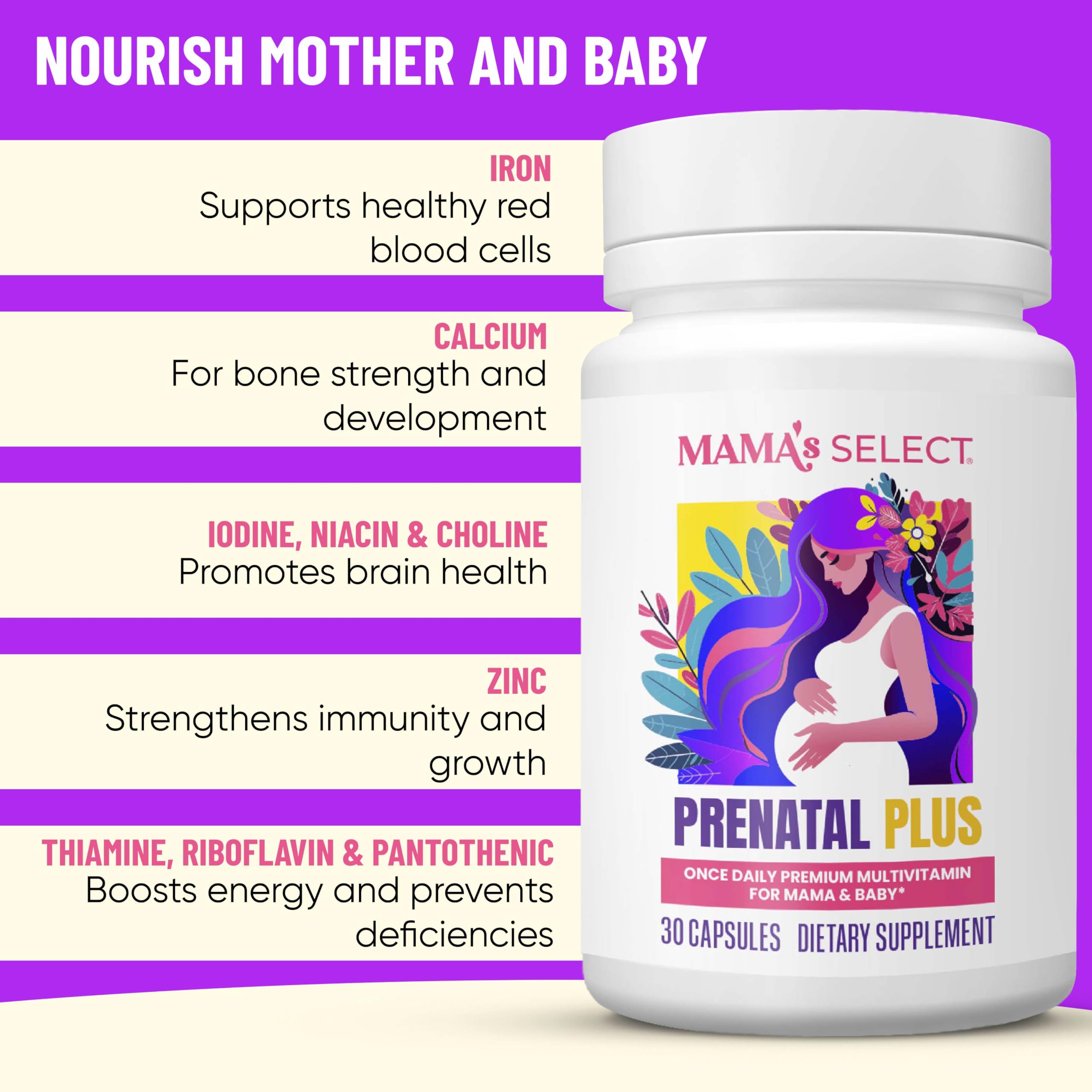 Daily dose concept with one capsule per day promotes simple prenatal care.