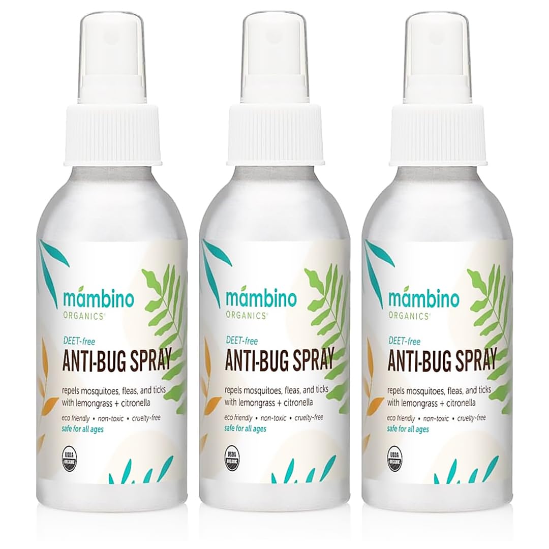 Mambino Organics Anti-Bug Spray bottle, 2.7oz, portable outdoor protection.