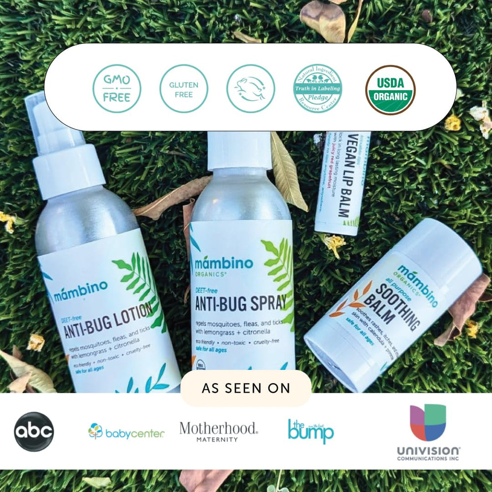 Mambino Organics Anti-Bug Spray on a family hiking trail.
