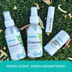 Mambino Organics Anti-Bug Spray with lemongrass and citronella aroma.