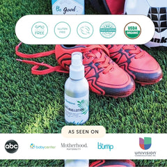Mambino Organics Anti-Bug Spray in a travel bag, ready for outdoor trips.
