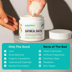 Mambino Organics soothing oatmeal bath newborn-bath demonstrates newborn-friendly use