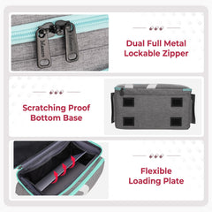 Mesh bags with elastic bands keep items stable and organized.