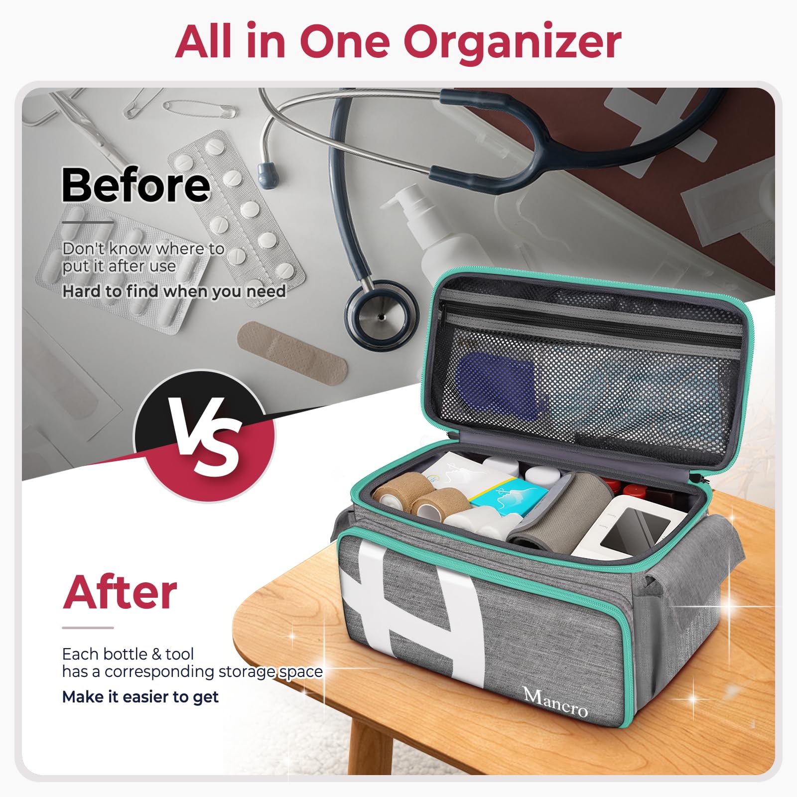 Side pockets provide quick access to commonly used tools.