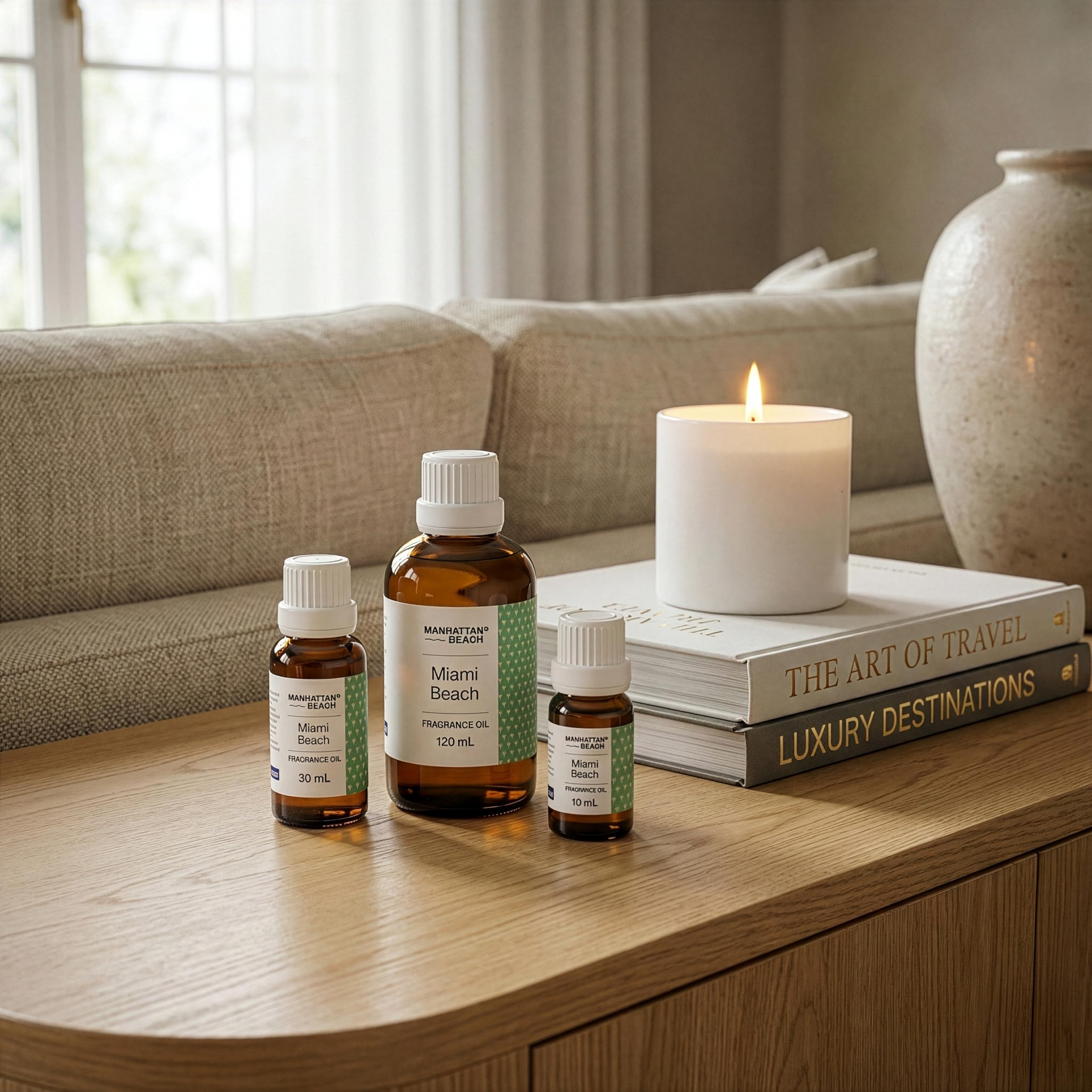Manhattan Beach cedarwood-sandalwood heart note creates a warm atmosphere.