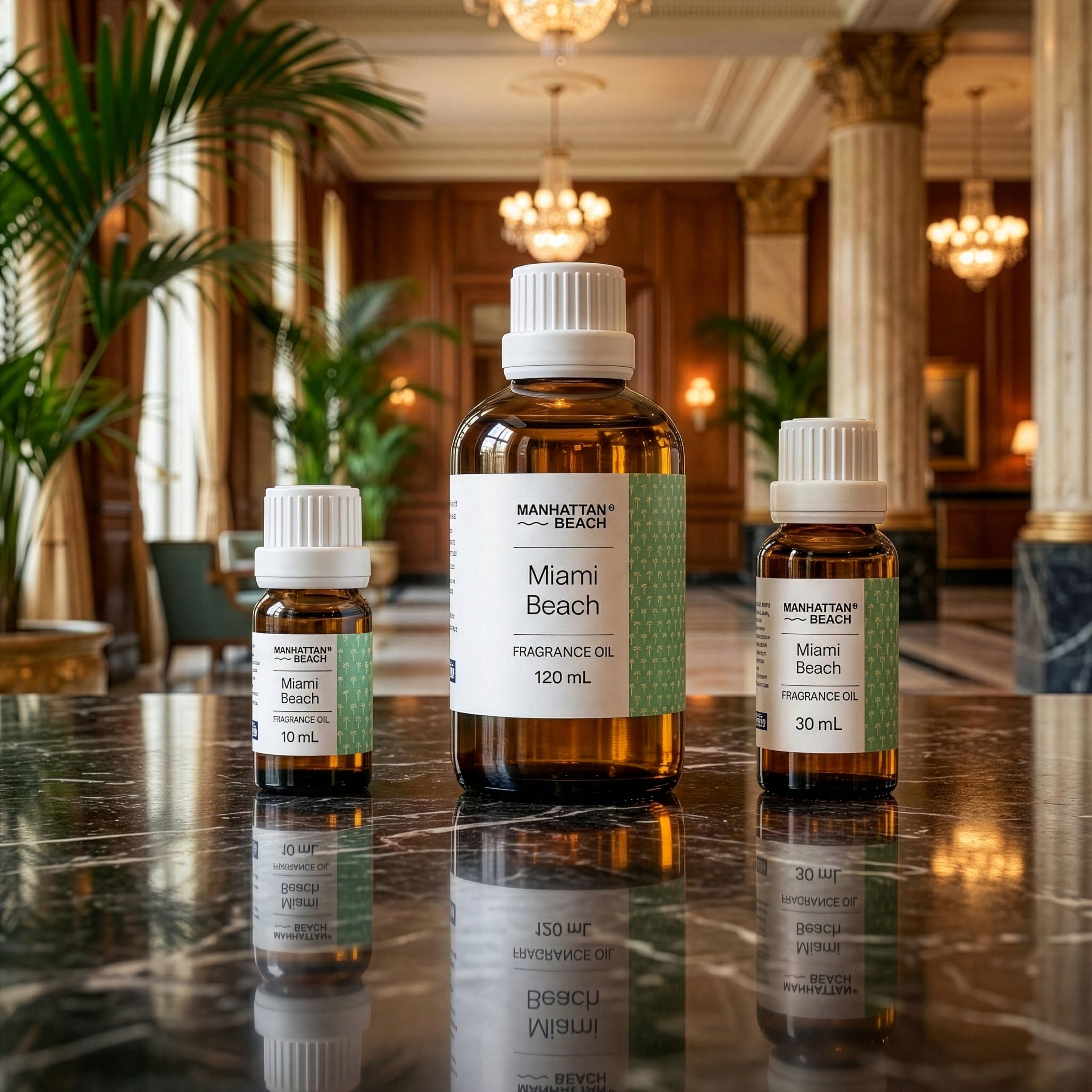 Manhattan Beach hotel-lobby inspired aroma elevates home ambiance.