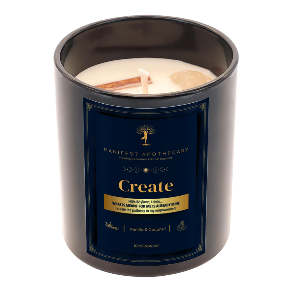Manifest Apothecary Create vanilla coconut candle with rose quartz for creative focus